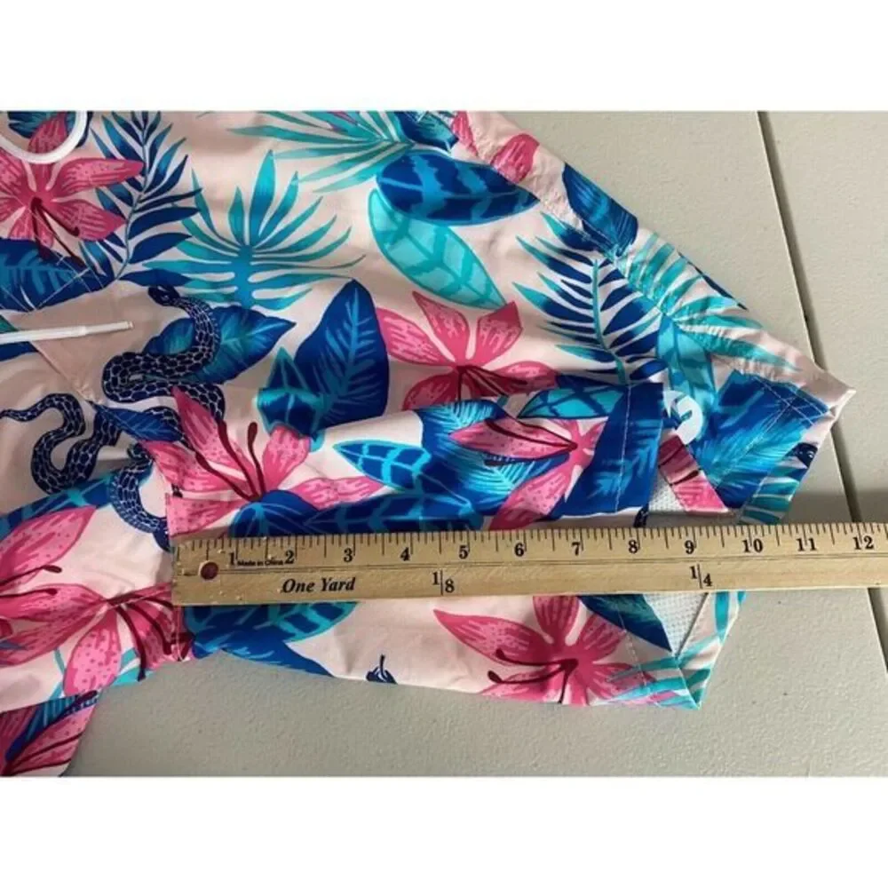 Hollister Swim Trunks Mens 30 Pink Floral Snake Board‎ Shorts Epic Flex Pockets